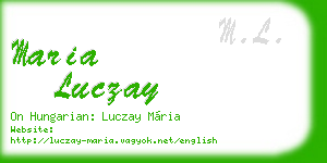 maria luczay business card